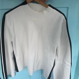 Veronica Beard White Sweatshirt with Black Accents